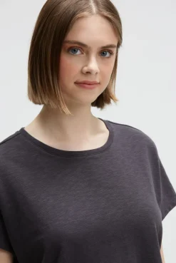 Ärmelloses Oversized Shirt mit Label Print charcoal mist | S