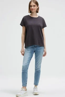 Ärmelloses Oversized Shirt mit Label Print charcoal mist | S
