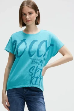 Ärmelloses Oversized Shirt mit Label Print ocean flash