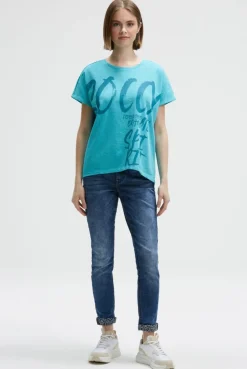 Ärmelloses Oversized Shirt mit Label Print ocean flash