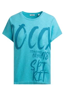 Ärmelloses Oversized Shirt mit Label Print ocean flash