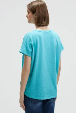 Ärmelloses Oversized Shirt mit Label Print ocean flash
