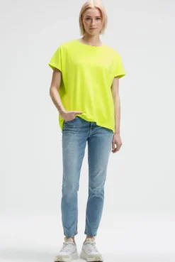 Ärmelloses Oversized Shirt mit Label Print electric lemon