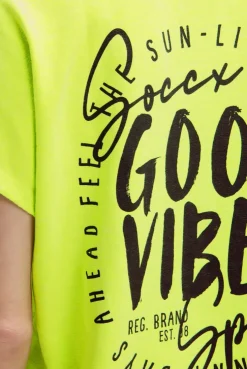 Ärmelloses Oversized Shirt mit Label Print electric lemon