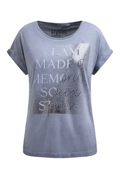 Ärmelloses Shirt mit Folienprint blue grey