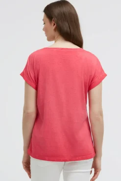 Ärmelloses Shirt mit Folienprint red orange