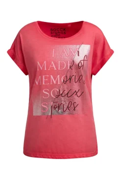 Ärmelloses Shirt mit Folienprint red orange