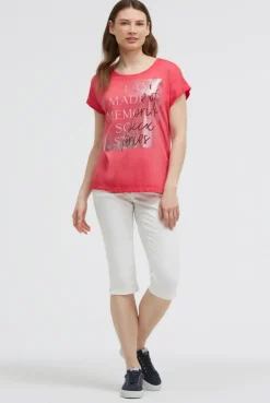 Ärmelloses Shirt mit Folienprint red orange