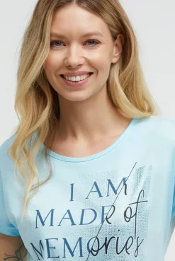 Ärmelloses Shirt mit Folienprint summer aqua
