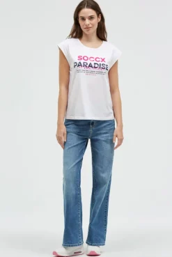 Ärmelloses Shirt mit Logo Prints opticwhite