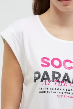 Ärmelloses Shirt mit Logo Prints opticwhite