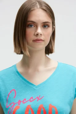 Ärmelloses Shirt mit V-Ausschnitt und Prints ocean flash