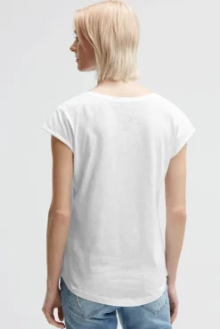 Ärmelloses Shirt mit V-Ausschnitt und Prints opticwhite