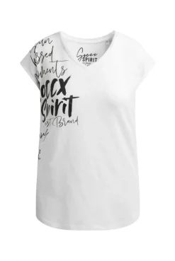 Ärmelloses Shirt mit V-Ausschnitt und Prints opticwhite