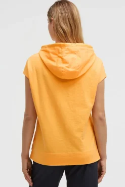Ärmelloses Sweatshirt mit Kapuze und Artwork fresh mango