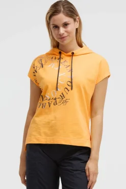 Ärmelloses Sweatshirt mit Kapuze und Artwork fresh mango