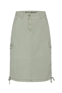 Rock im Cargo-Stil mit Raffungen faded olive