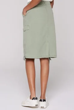 Rock im Cargo-Stil mit Raffungen faded olive