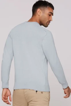 Rundhalspullover aus Baumwollstrick smokey mint