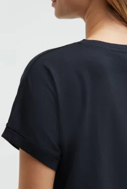 Rundhalsshirt mit Label Print blue navy