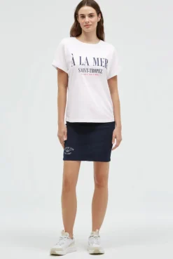 Rundhalsshirt mit Label Print opticwhite