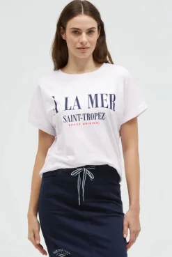 Rundhalsshirt mit Label Print opticwhite