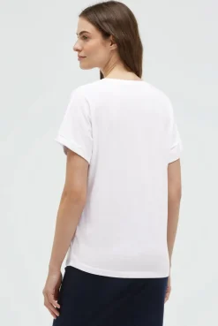 Rundhalsshirt mit Label Print opticwhite