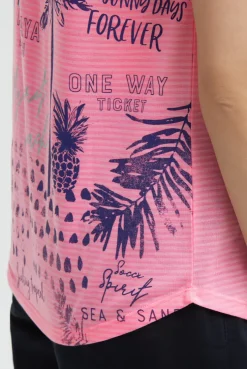 Shirt mit All Over Print auf dem Rücken neon pink