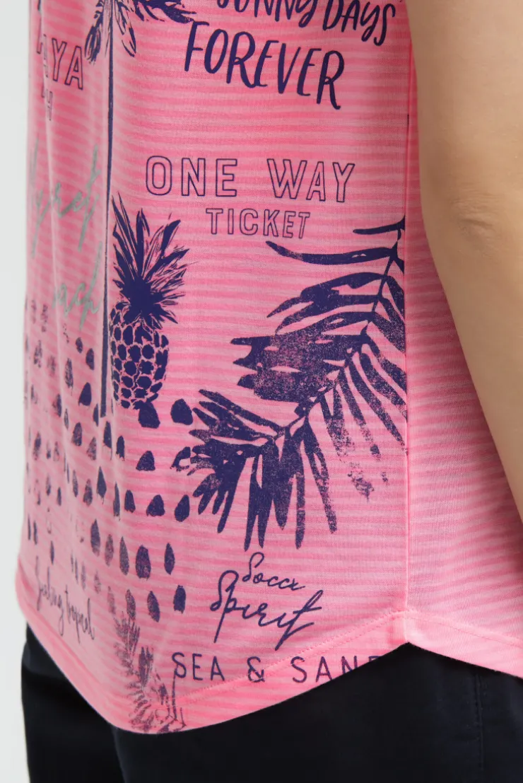 Shirt mit All Over Print auf dem Rücken neon pink