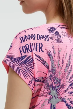 Shirt mit All Over Print auf dem Rücken neon pink