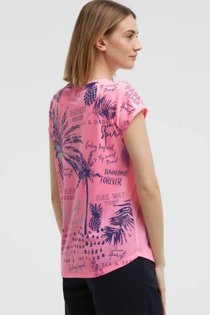 Shirt mit All Over Print auf dem Rücken neon pink