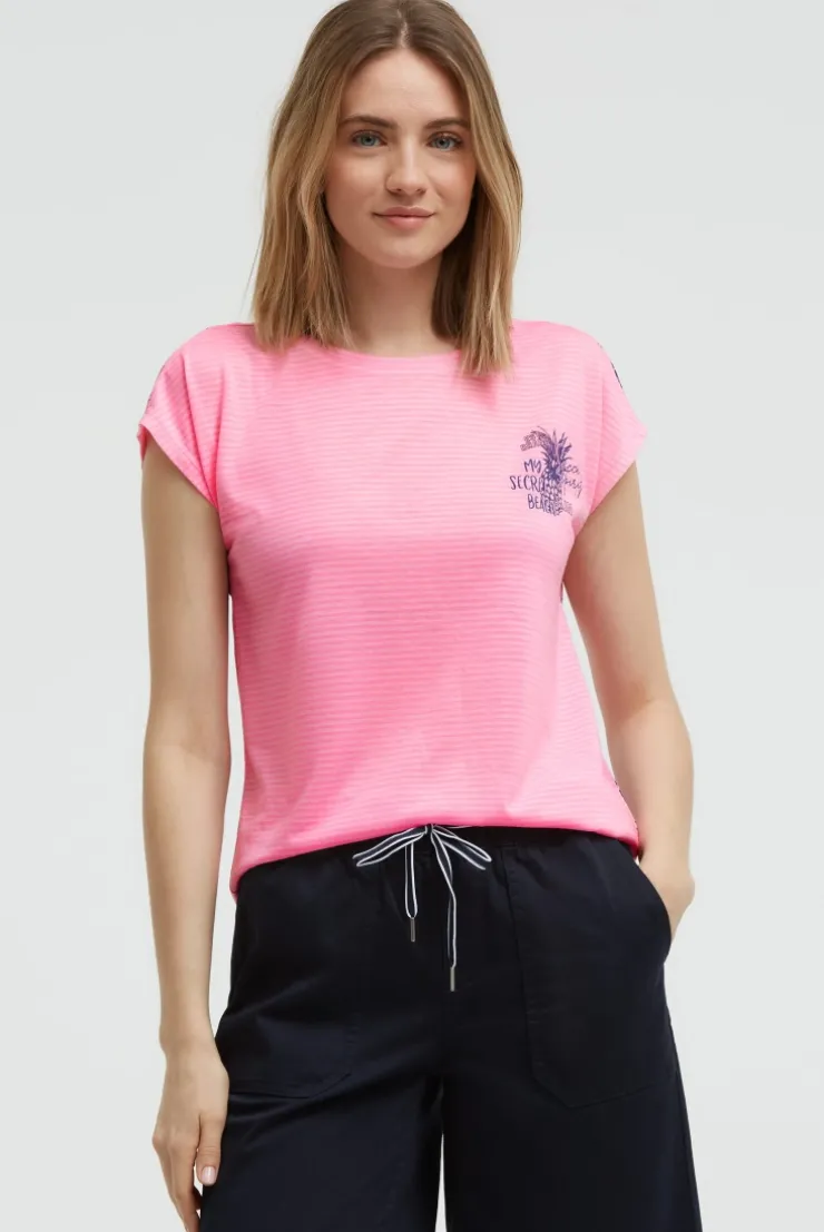 Shirt mit All Over Print auf dem Rücken neon pink