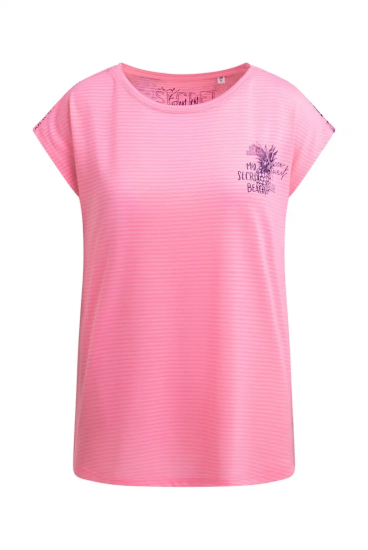 Shirt mit All Over Print auf dem Rücken neon pink