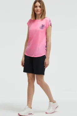 Shirt mit All Over Print auf dem Rücken neon pink