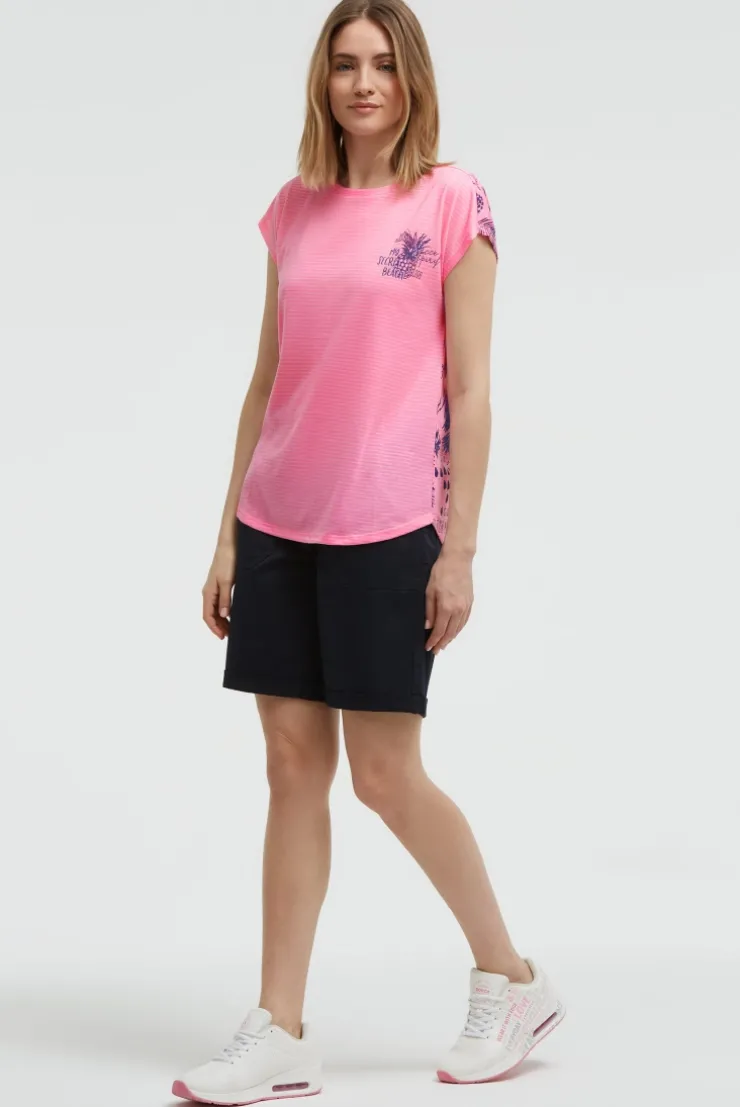 Shirt mit All Over Print auf dem Rücken neon pink