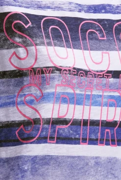 Shirt mit Logo- und Streifenprint blue navy