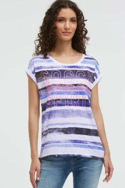 Shirt mit Logo- und Streifenprint blue navy