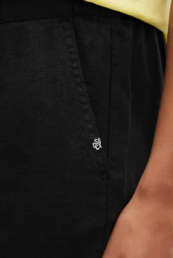 Shorts aus Leinen-Mix black