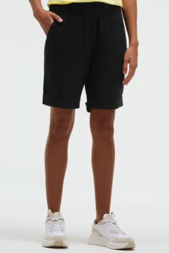 Shorts aus Leinen-Mix black
