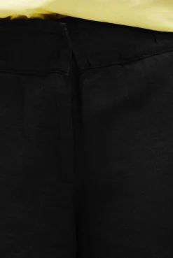 Shorts aus Leinen-Mix black