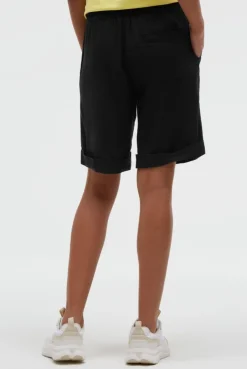 Shorts aus Leinen-Mix black