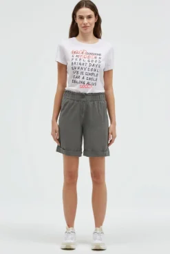 Shorts aus Leinen-Mix cool khaki