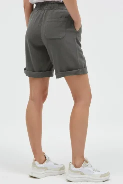 Shorts aus Leinen-Mix cool khaki