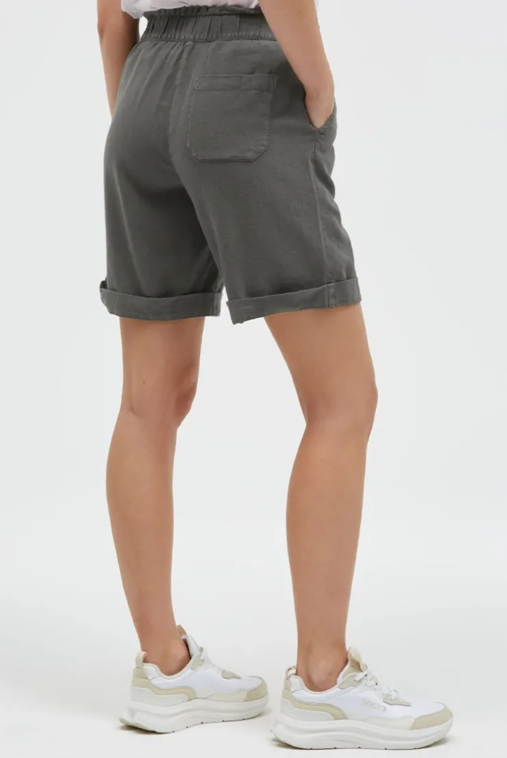 Shorts aus Leinen-Mix cool khaki