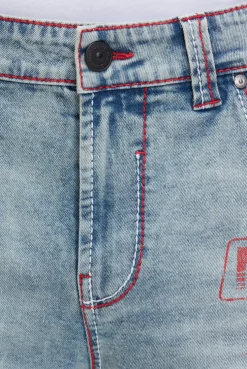 Skater Jeans RO:BI Slim Fit grey blue print