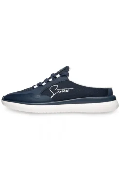 Slip On Sneaker aus Mesh-Textil navy