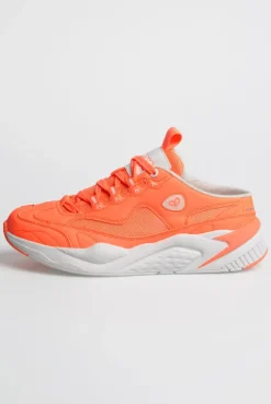 Slip On Sneaker im tonigen Materialmix neon orange