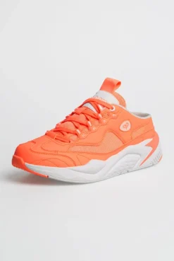 Slip On Sneaker im tonigen Materialmix neon orange