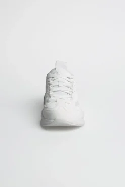 Slip On Sneaker im tonigen Materialmix white