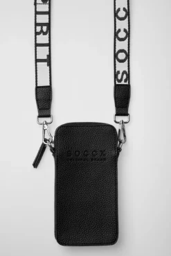 Smartphone-Tasche mit Logo und Intarsia-Webriemen black